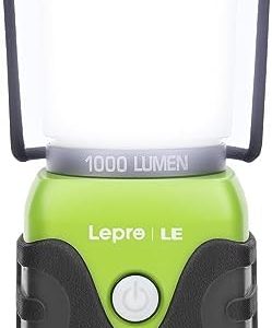 LE 1000LM Battery Powered LED Camping Lantern, Waterproof Tent Light with 4 Light Modes, Camping Essentials, Portable Lantern Flashlight for Camping, Hurricane, Emergency, Hiking, Power Outages